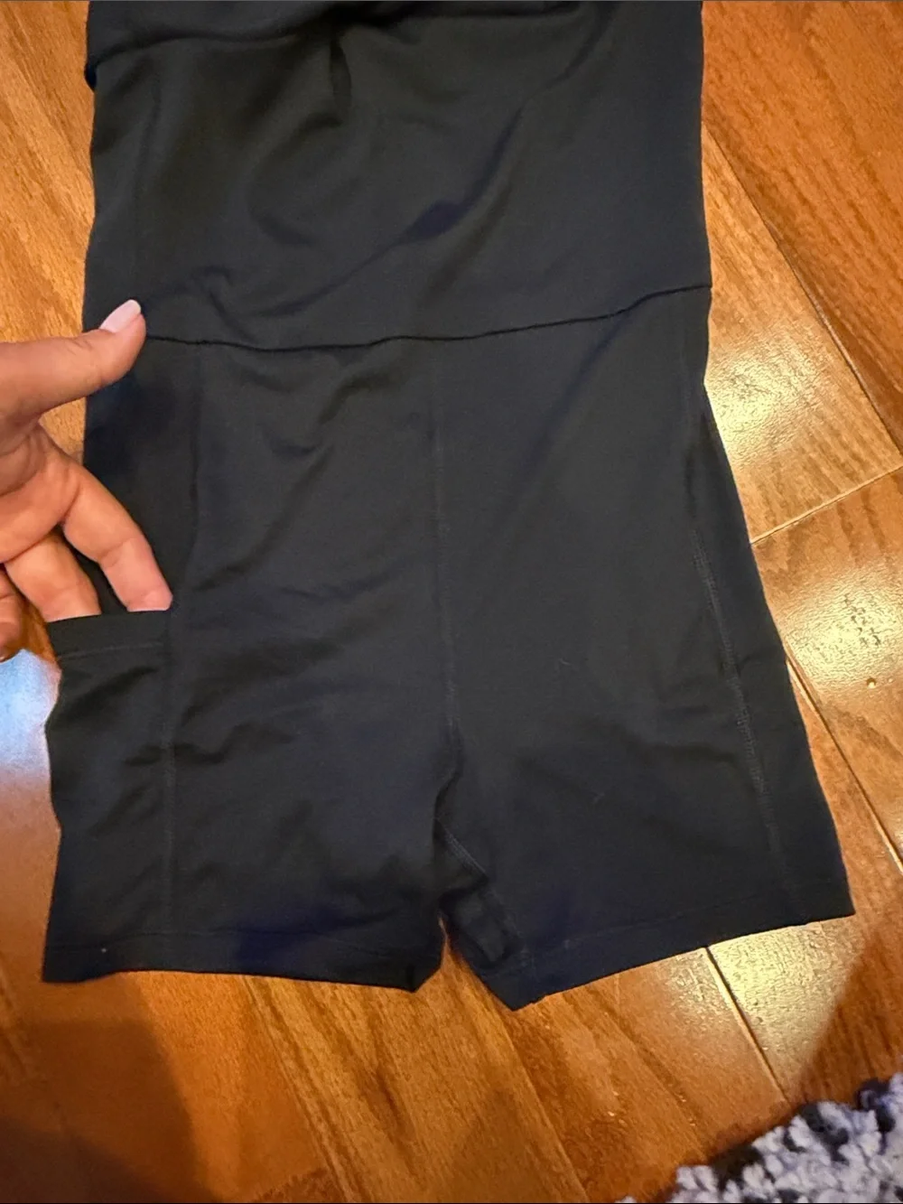 Girl’s Athletic Black Tank Top Dress with built in shorts and a phone pocket